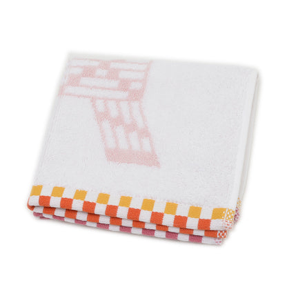 カレタオル アニモー ナッテ ハンドタオル コットン ピンク/イエロー タオル