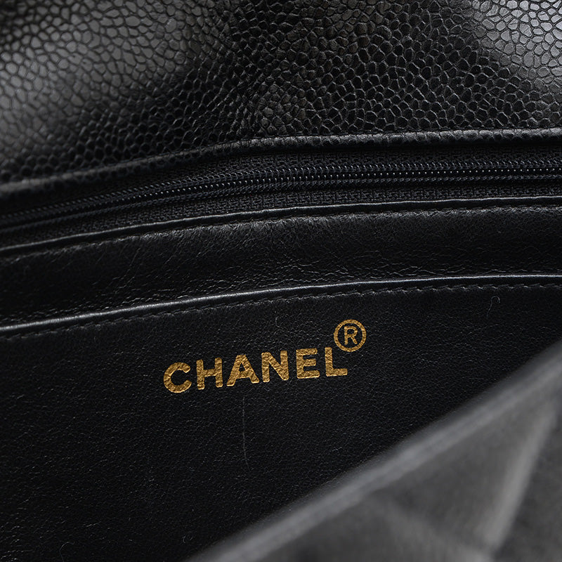 ダイアナ チェーンショルダー 22cm キャビアスキン ブラック A01164 ヴィンテージ ショルダーバッグ