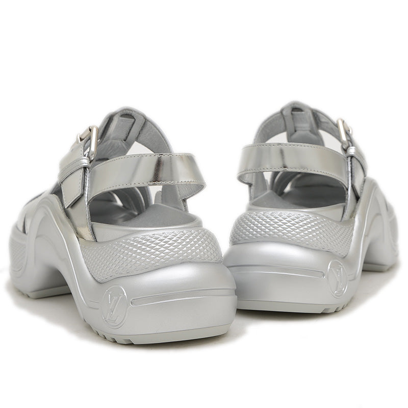 サンダル アークライトライン レザー シルバー レディース 35サイズ サンダル