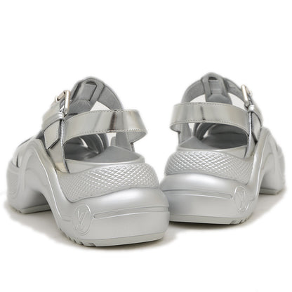 サンダル アークライトライン レザー シルバー レディース 35サイズ サンダル