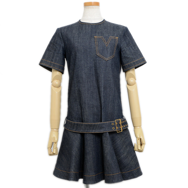 ワンピース デニム コットン混 ネイビー 36サイズ ワンピース