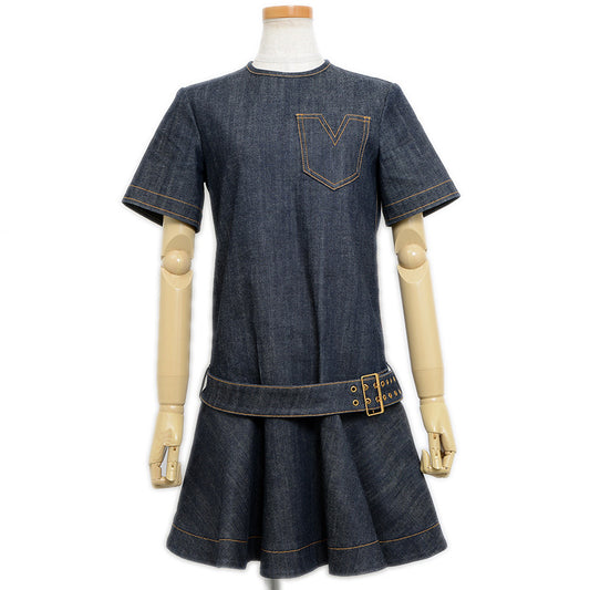 ワンピース デニム コットン混 ネイビー 36サイズ ワンピース