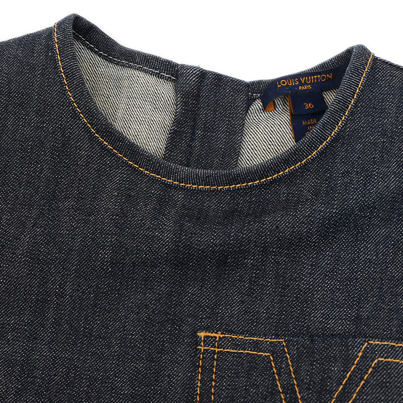 ワンピース デニム コットン混 ネイビー 36サイズ ワンピース