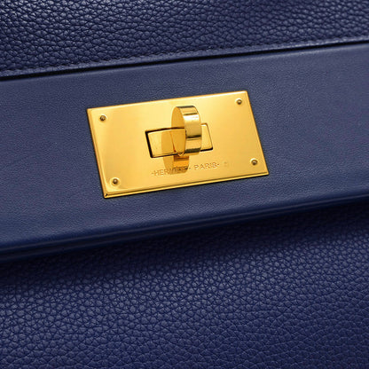 ヴァンキャトル サック24/24 35 トゴ ブルーアンクル ゴールド金具 D刻印 ハンドバッグ