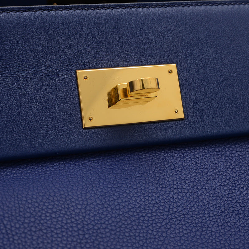 ヴァンキャトル サック24/24 35 トゴ ブルーアンクル ゴールド金具 D刻印 ハンドバッグ