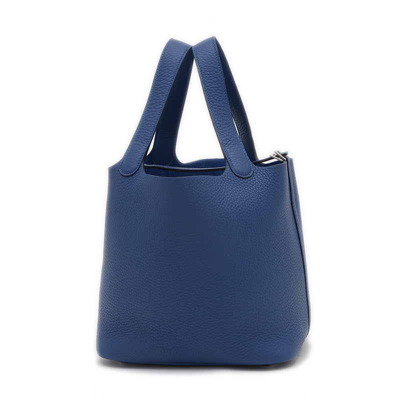 ピコタンロック MM 22 トリヨン ブルータイ シルバー金具 K刻印 ハンドバッグ