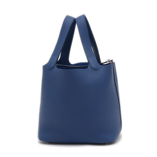 ピコタンロック MM 22 トリヨン ブルータイ シルバー金具 K刻印 ハンドバッグ