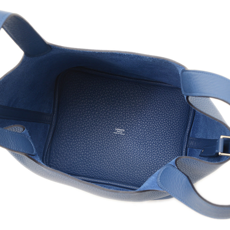 ピコタンロック MM 22 トリヨン ブルータイ シルバー金具 K刻印 ハンドバッグ