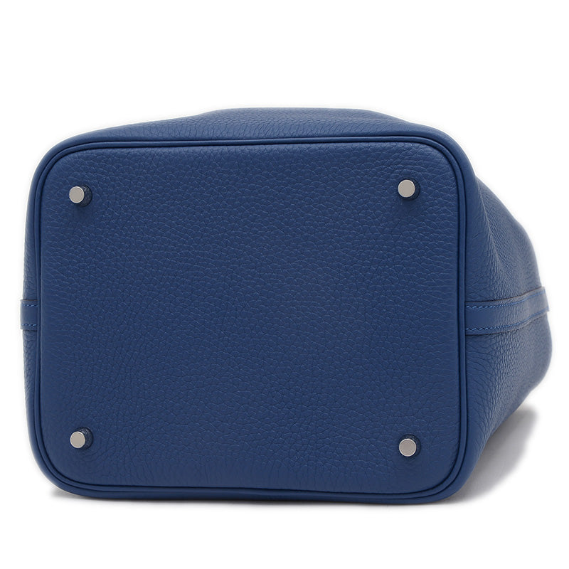 ピコタンロック MM 22 トリヨン ブルータイ シルバー金具 K刻印 ハンドバッグ