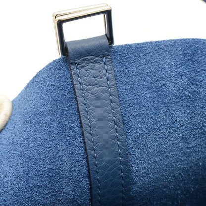 ピコタンロック MM 22 トリヨン ブルータイ シルバー金具 K刻印 ハンドバッグ