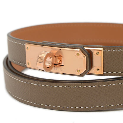 ケリーベルト エプソン エトゥープ ローズゴールド金具 W刻印 ベルト