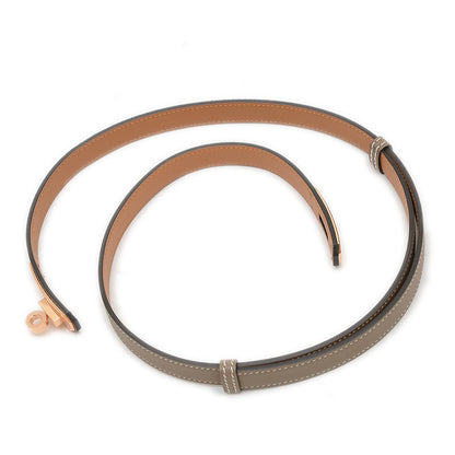 ケリーベルト エプソン エトゥープ ローズゴールド金具 W刻印 ベルト