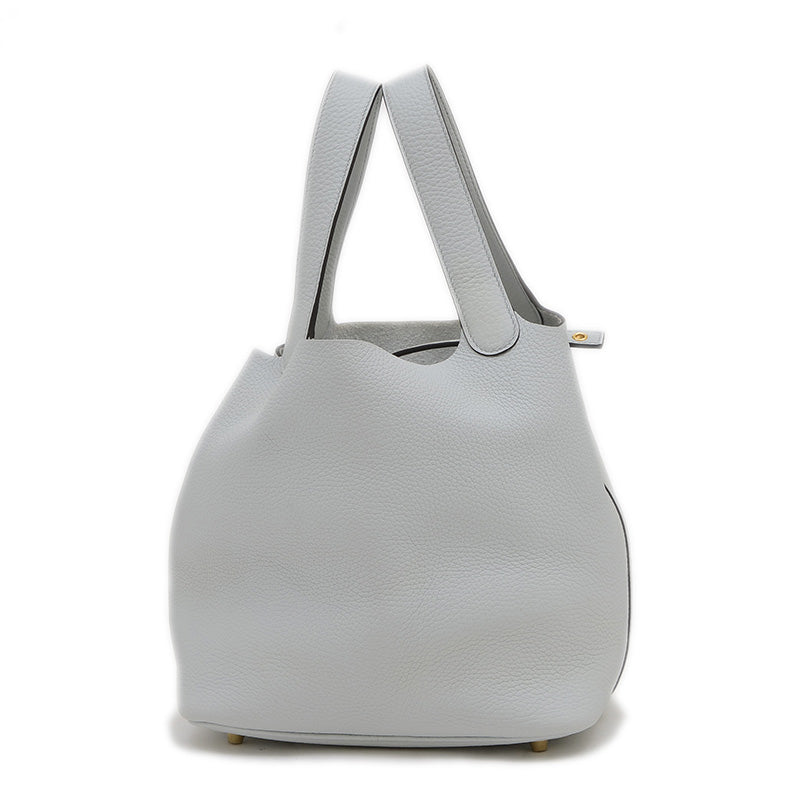 ピコタンロック MM 22 トリヨン ブルーペール ゴールド金具 B刻印 ハンドバッグ