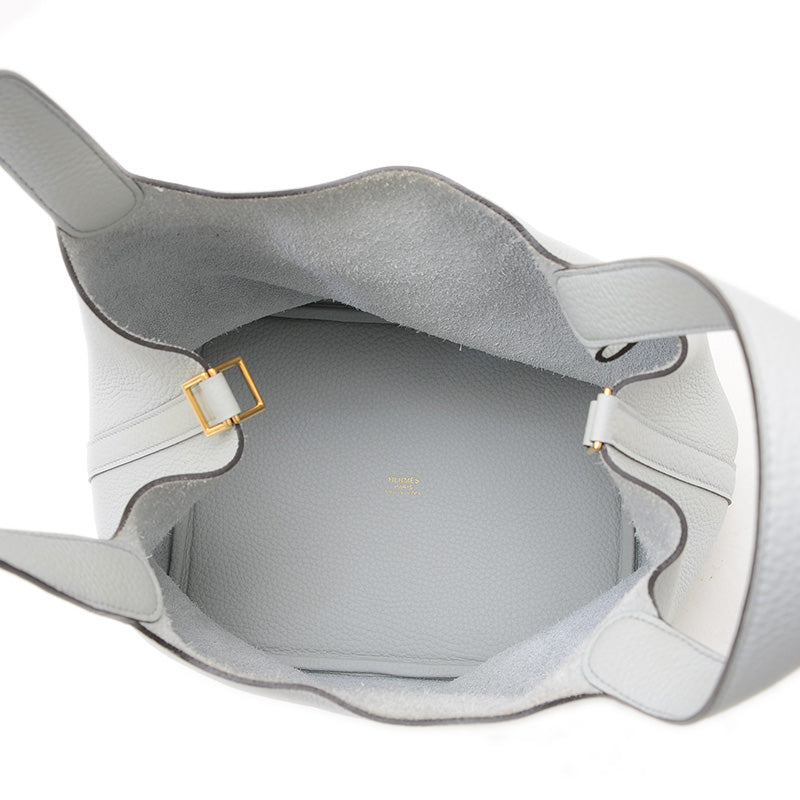 ピコタンロック MM 22 トリヨン ブルーペール ゴールド金具 B刻印 ハンドバッグ