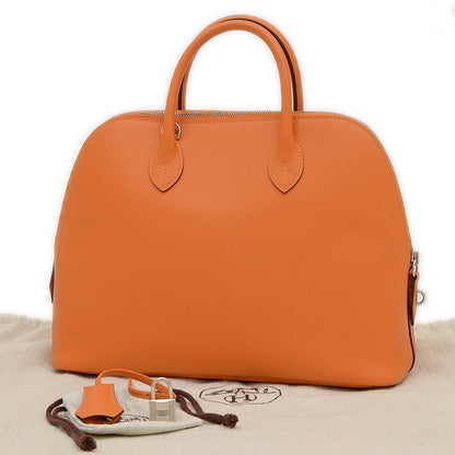 ボリード1923 30 オレンジ エプソン シルバー金具 C刻印 ※ショルダー欠損 ハンドバッグ