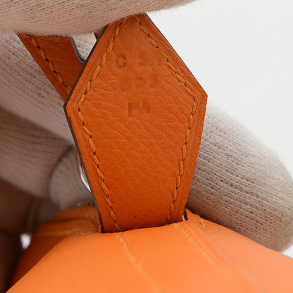 ボリード1923 30 オレンジ エプソン シルバー金具 C刻印 ※ショルダー欠損 ハンドバッグ