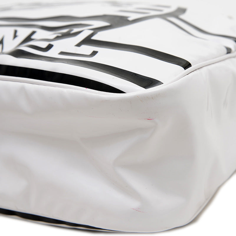 クルーズライン チェーンショルダーバッグ ビニール ホワイト/ブラック ショルダーバッグ