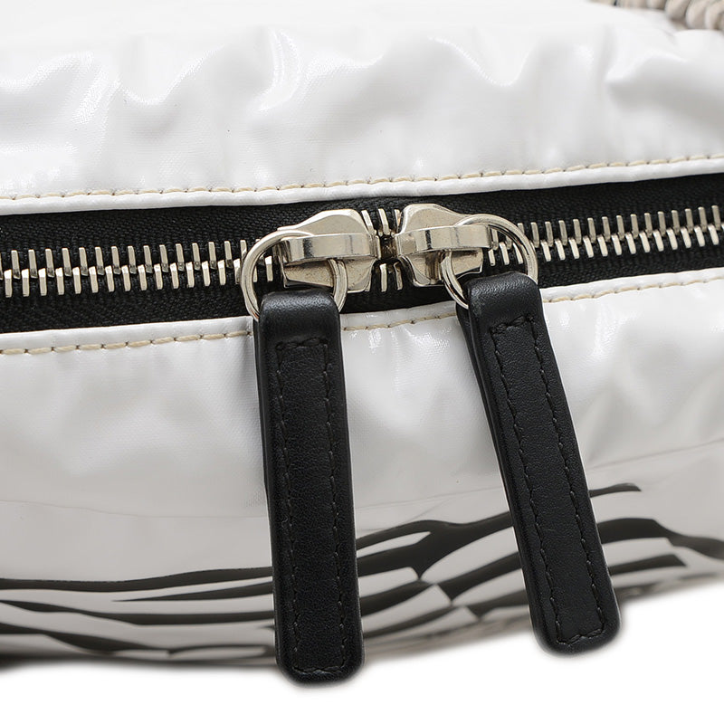 クルーズライン チェーンショルダーバッグ ビニール ホワイト/ブラック ショルダーバッグ