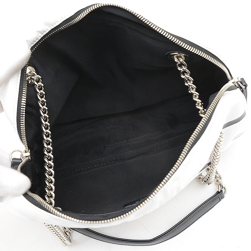 クルーズライン チェーンショルダーバッグ ビニール ホワイト/ブラック ショルダーバッグ