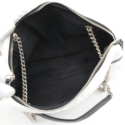 クルーズライン チェーンショルダーバッグ ビニール ホワイト/ブラック ショルダーバッグ