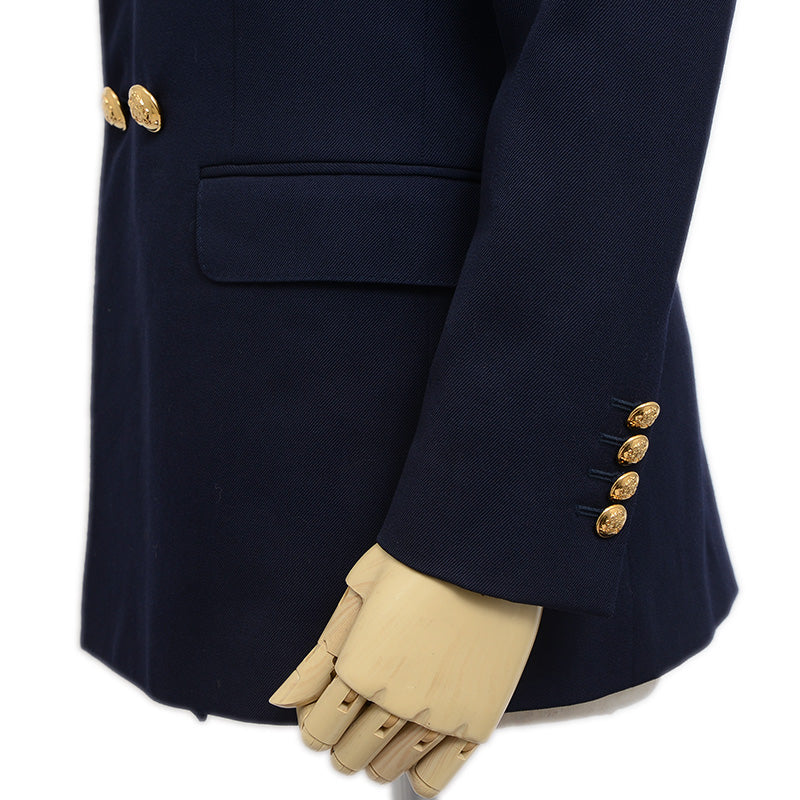 テーラードジャケット ダブル ウール ネイビー レディース 34サイズ 2V684092D テーラードジャケット