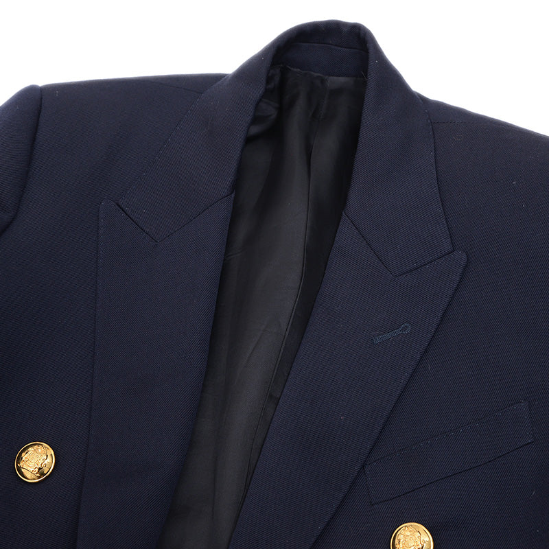 テーラードジャケット ダブル ウール ネイビー レディース 34サイズ 2V684092D テーラードジャケット