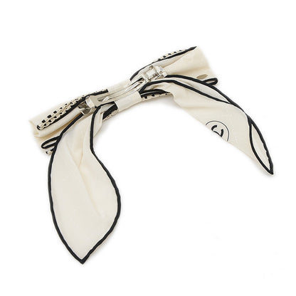 バレッタ　リボン ココマーク ホワイト ヘアアクセサリー 23K バレッタ