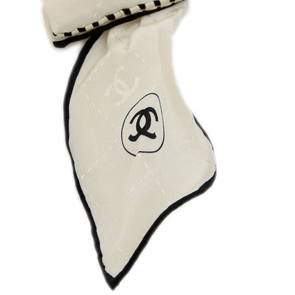 バレッタ　リボン ココマーク ホワイト ヘアアクセサリー 23K バレッタ