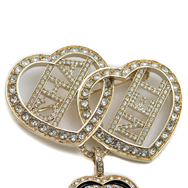 ココマーク トリプルハート ラインストーン ブローチ C23B ブローチ