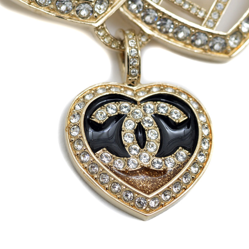 ココマーク トリプルハート ラインストーン ブローチ C23B ブローチ