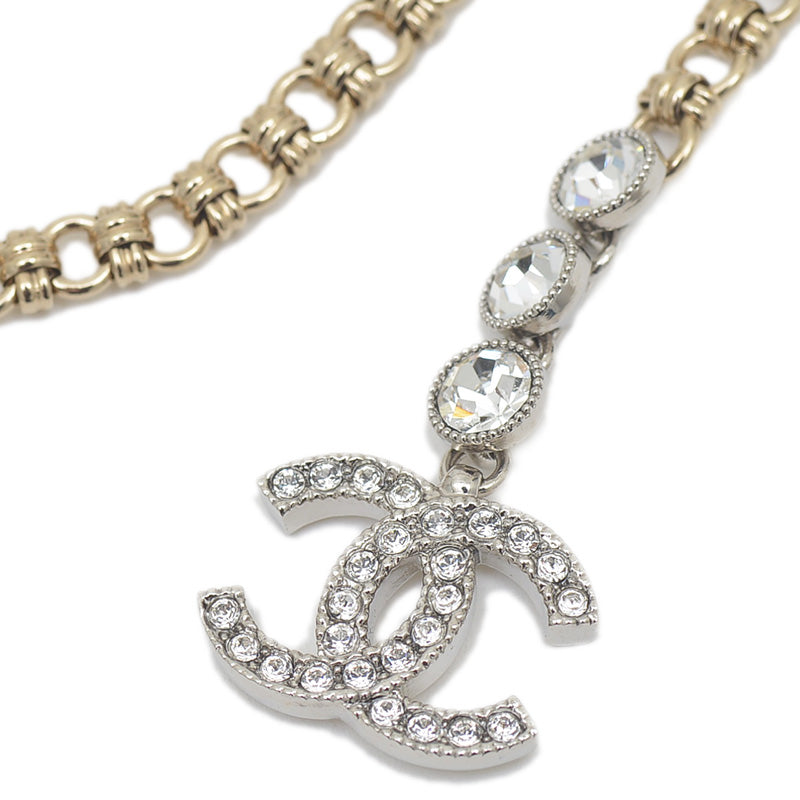 ロングネックレス ハートモチーフ ラインストーン ゴールド/シルバー I23K ネックレス