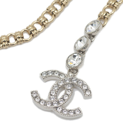 ロングネックレス ハートモチーフ ラインストーン ゴールド/シルバー I23K ネックレス