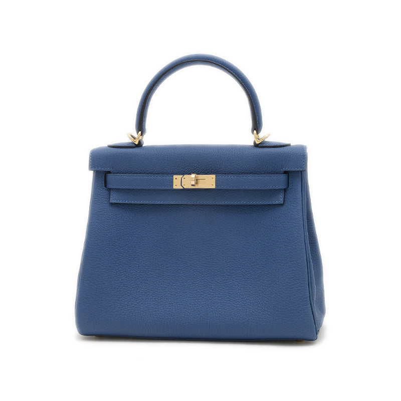 ケリー25 内縫い トゴ ブルータイ ゴールド金具 K刻印 ハンドバッグ