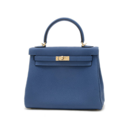 ケリー25 内縫い トゴ ブルータイ ゴールド金具 K刻印 ハンドバッグ