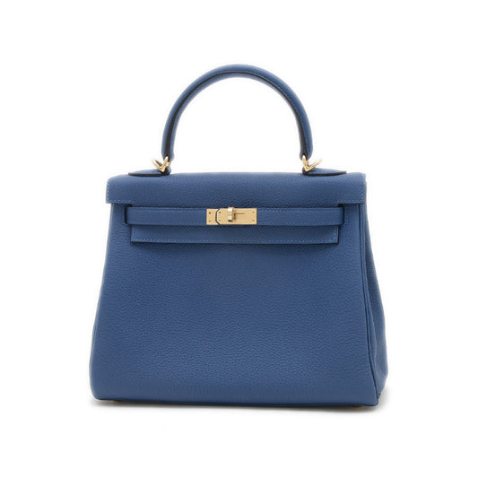 ケリー25 内縫い トゴ ブルータイ ゴールド金具 K刻印 ハンドバッグ