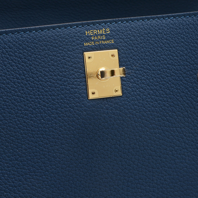 ケリー25 内縫い トゴ ブルータイ ゴールド金具 K刻印 ハンドバッグ