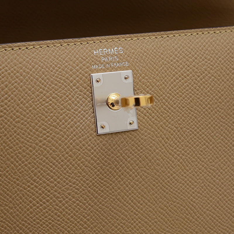 ケリー25 外縫い エプソン トレンチ エレクトラム金具 K刻印 ハンドバッグ