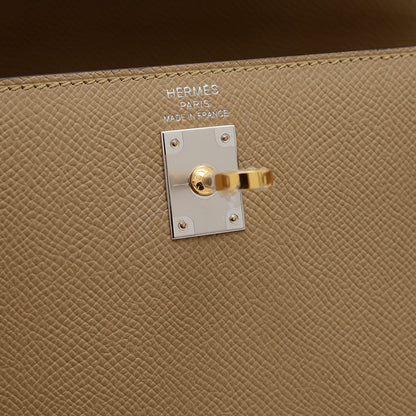 ケリー25 外縫い エプソン トレンチ エレクトラム金具 K刻印 ハンドバッグ