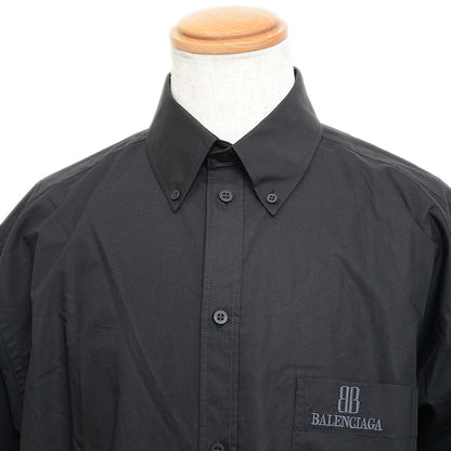 半袖シャツ コットン ブラック メンズ 37サイズ 半袖シャツ