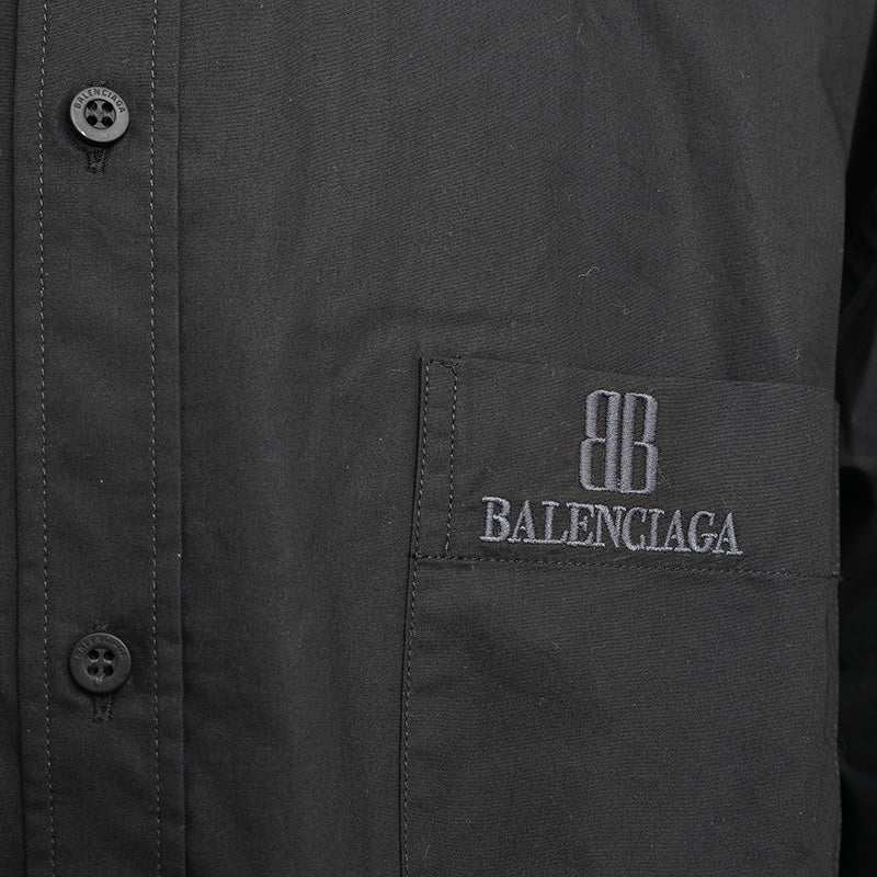 半袖シャツ コットン ブラック メンズ 37サイズ 半袖シャツ