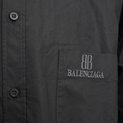 半袖シャツ コットン ブラック メンズ 37サイズ 半袖シャツ