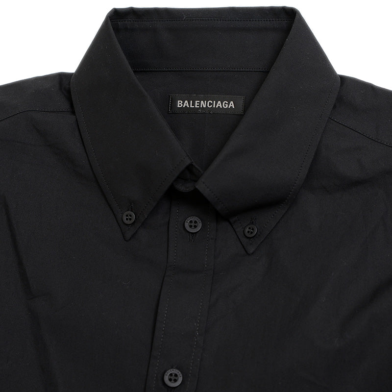 半袖シャツ コットン ブラック メンズ 37サイズ 半袖シャツ