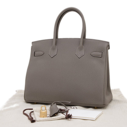 バーキン30 トゴ グリメイヤー ゴールド金具 W刻印 ハンドバッグ