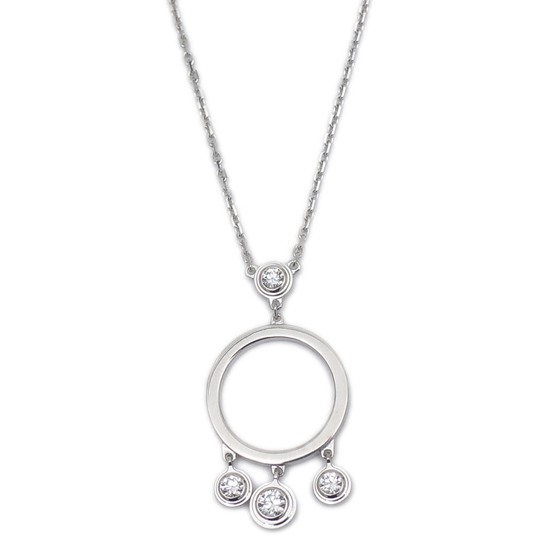 ディアマンレジェ ドゥ カルティエ ネックレス 4Pダイヤ K18WG ネックレス