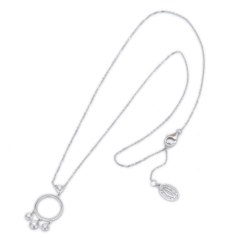 ディアマンレジェ ドゥ カルティエ ネックレス 4Pダイヤ K18WG ネックレス