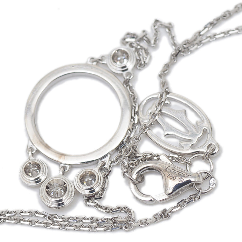 ディアマンレジェ ドゥ カルティエ ネックレス 4Pダイヤ K18WG ネックレス