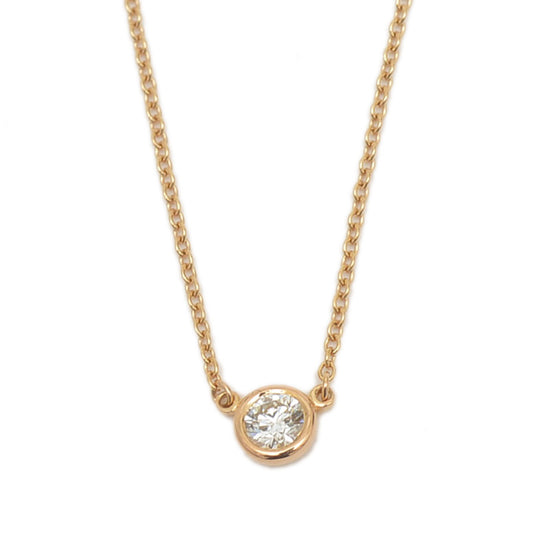 バイザヤード ネックレス ダイヤ約0.18ct H/VVS1/EX K18PG ネックレス