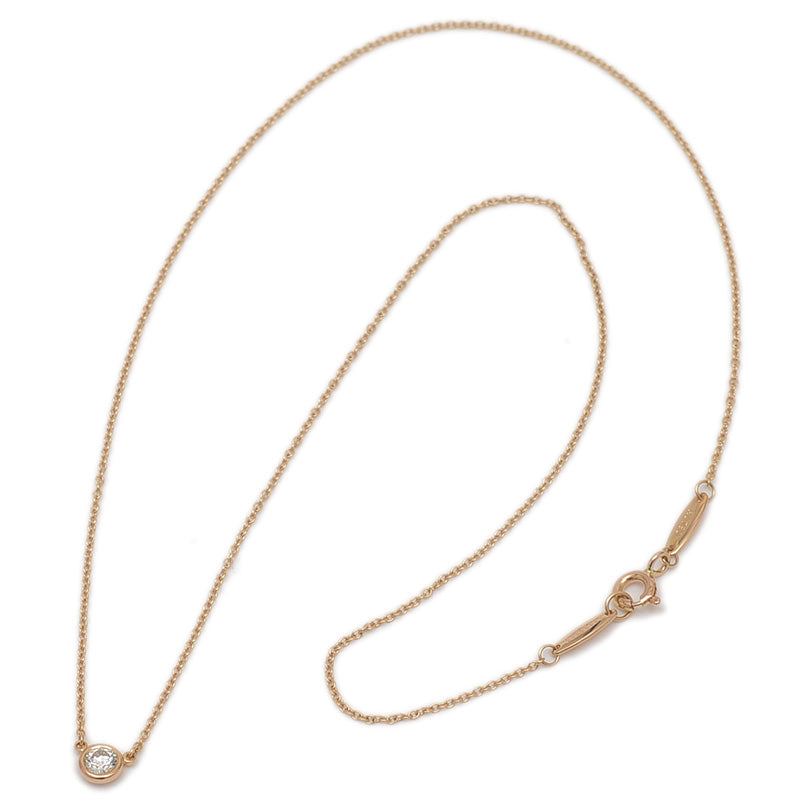 バイザヤード ネックレス ダイヤ約0.18ct H/VVS1/EX K18PG ネックレス