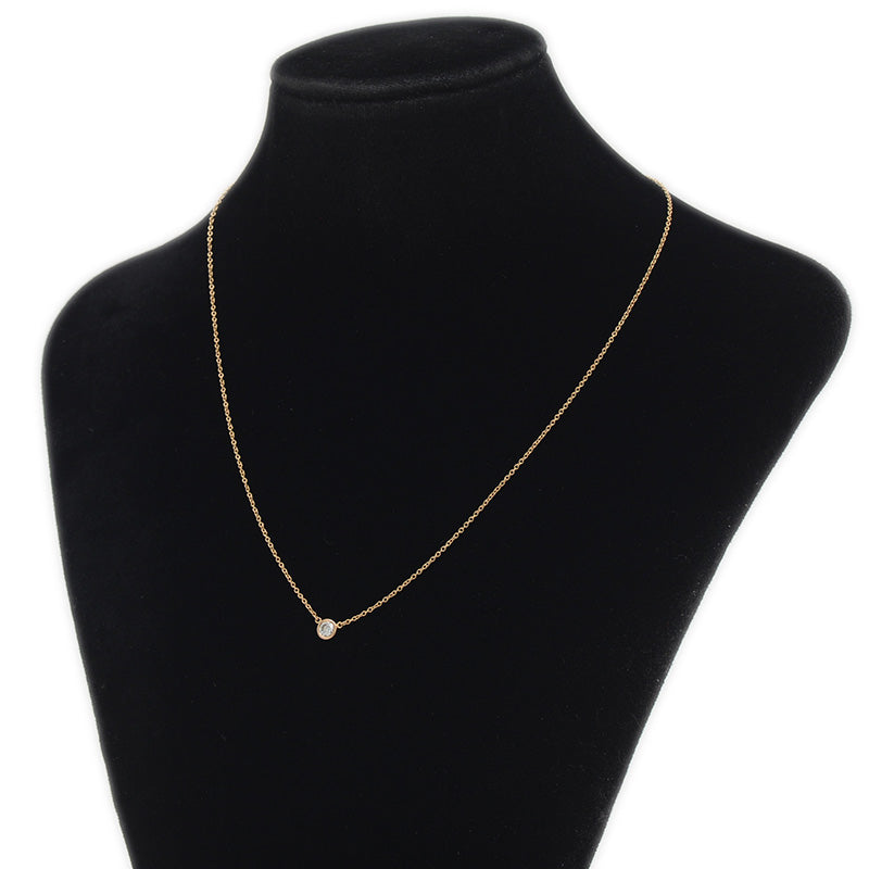 バイザヤード ネックレス ダイヤ約0.18ct H/VVS1/EX K18PG ネックレス