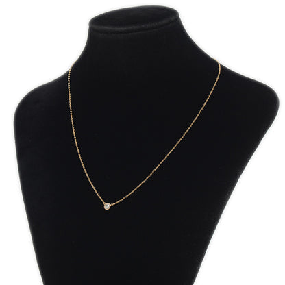 バイザヤード ネックレス ダイヤ約0.18ct H/VVS1/EX K18PG ネックレス